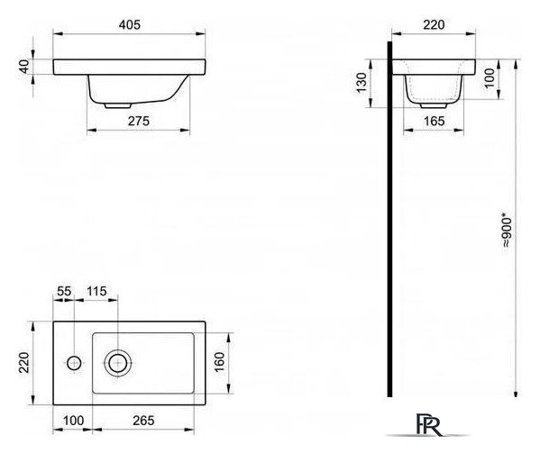  Volna Тумба с умывальником Vario Sf.40.1D Миранда + Миранда 40 (подвесная) - Изображение №10 — Интернет-магазин ПроЗаказ