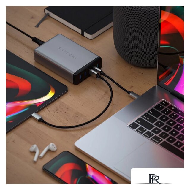 Сетевое зарядное Satechi 108W Pro Type-C PD Desktop Charger (американская вилка) - Изображение №7 — Интернет-магазин ПроЗаказ