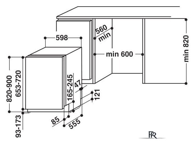 Встраиваемая посудомоечная машина Whirlpool WIC 3C26 F - Изображение №3 — Интернет-магазин ПроЗаказ