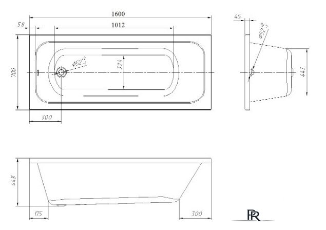 Ванна Ventospa Mitra 160x70 - Изображение №3 — Интернет-магазин ПроЗаказ