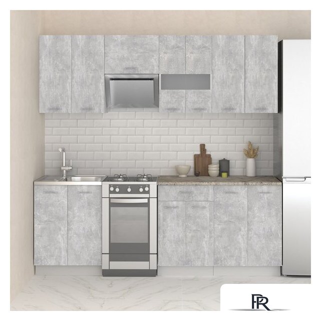 Готовая кухня Mio Tesoro Экстра-лайт 2.2 (ателье светлый/марсель) - Изображение №6 — Интернет-магазин ПроЗаказ