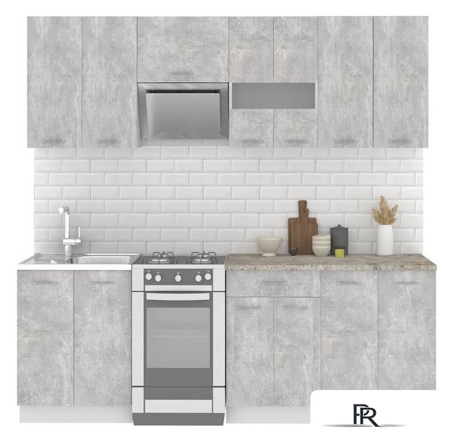 Готовая кухня Mio Tesoro Экстра-лайт 2.2 (ателье светлый/марсель) - Изображение №1 — Интернет-магазин ПроЗаказ