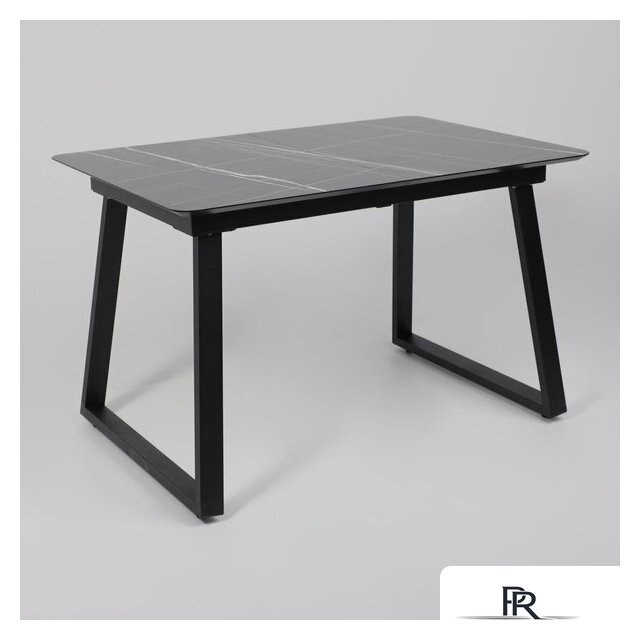Кухонный стол Lepremo AV 1208 HPL+МДФ раздвижной 1200-1600x800 (черный тунис/черный) - Изображение №2 — Интернет-магазин ПроЗаказ