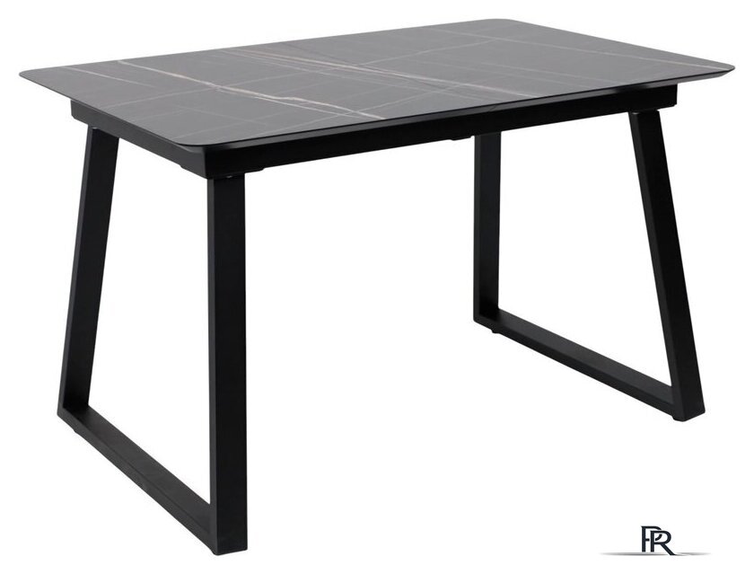 Кухонный стол Lepremo AV 1208 HPL+МДФ раздвижной 1200-1600x800 (черный тунис/черный) - Изображение №1 — Интернет-магазин ПроЗаказ