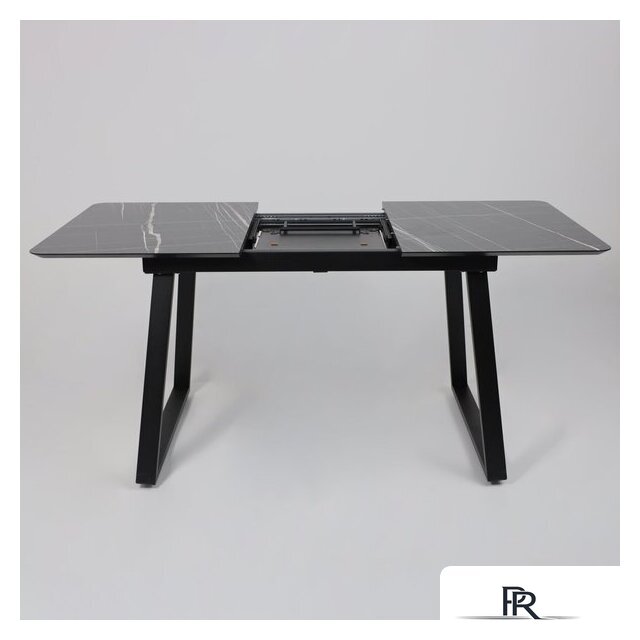 Кухонный стол Lepremo AV 1208 HPL+МДФ раздвижной 1200-1600x800 (черный тунис/черный) - Изображение №6 — Интернет-магазин ПроЗаказ