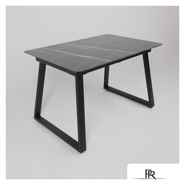 Кухонный стол Lepremo AV 1208 HPL+МДФ раздвижной 1200-1600x800 (черный тунис/черный) - Изображение №3 — Интернет-магазин ПроЗаказ