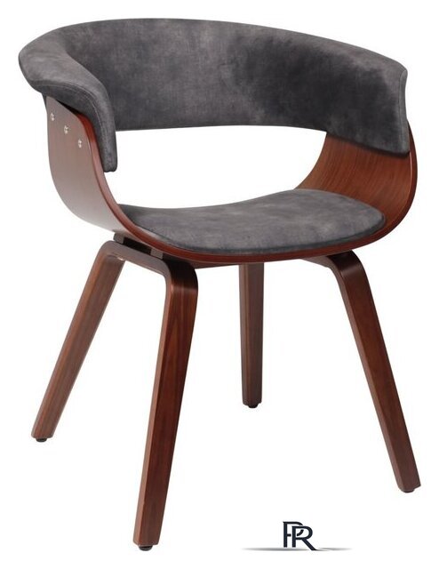 Стул с подлокотниками AksHome Mody (темно-серый Fabb 16/орех) - Изображение №1 — Интернет-магазин ПроЗаказ