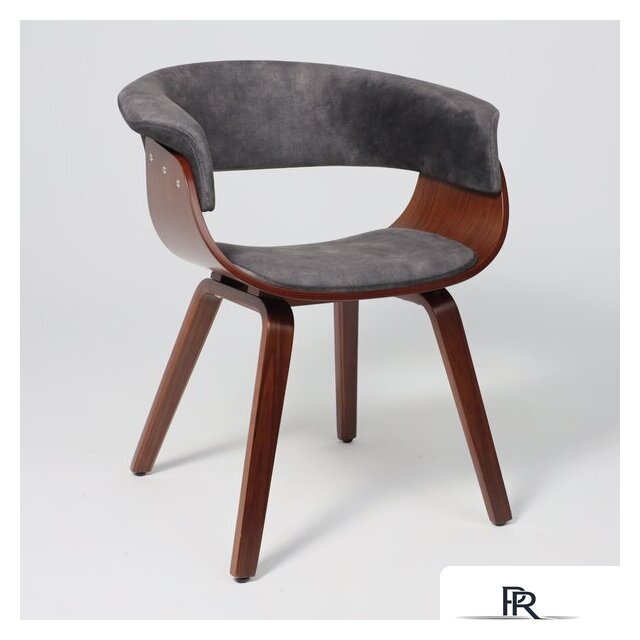 Стул с подлокотниками AksHome Mody (темно-серый Fabb 16/орех) - Изображение №2 — Интернет-магазин ПроЗаказ