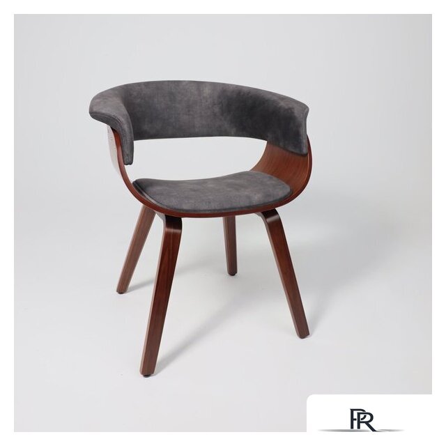 Стул с подлокотниками AksHome Mody (темно-серый Fabb 16/орех) - Изображение №3 — Интернет-магазин ПроЗаказ