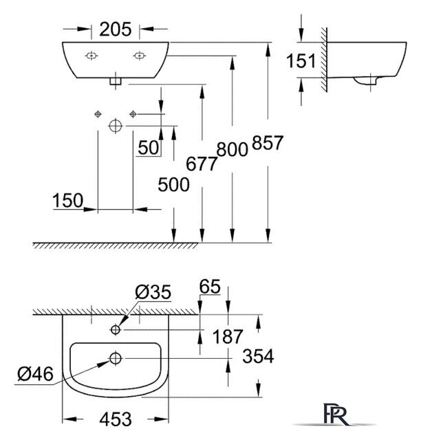 Умывальник Grohe 39424000 45.3x35.4 - Изображение №4 — Интернет-магазин ПроЗаказ