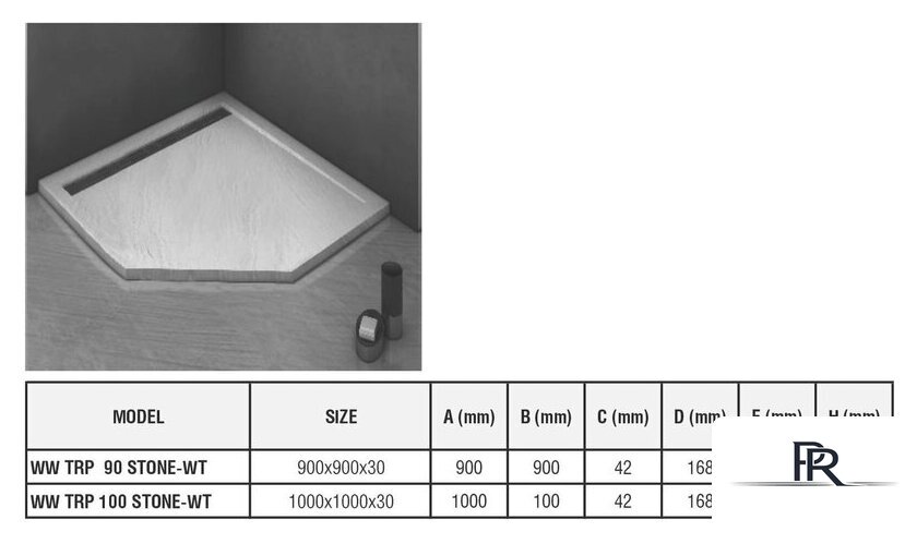 Душевой поддон WeltWasser TRP 100 Stone-WT 100x100 - Изображение №8 — Интернет-магазин ПроЗаказ