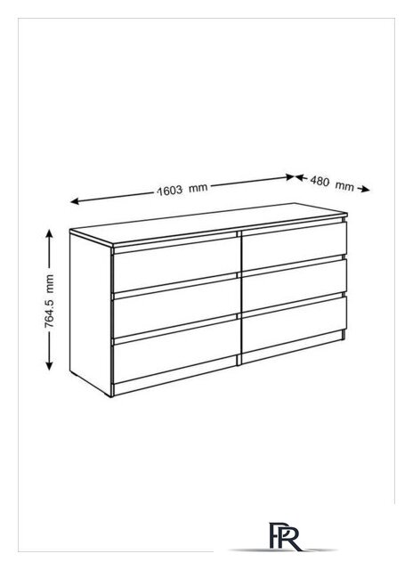 Комод Mio Tesoro Мальта 6 ящиков 160x76 2.05.02.060.1 (белый) - Изображение №5 — Интернет-магазин ПроЗаказ