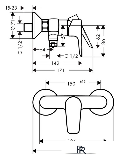 Смеситель Hansgrohe Talis E 71760990 (золотистый) - Изображение №2 — Интернет-магазин ПроЗаказ