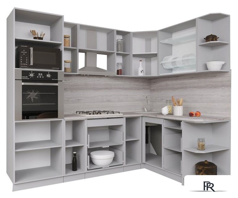 Готовая кухня Интерлиния Мила Gloss 1.68x2.4 правая (красный-черный) - Изображение №3 — Интернет-магазин ПроЗаказ