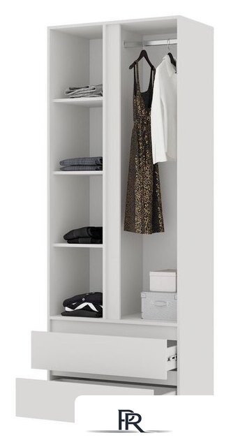 Шкаф распашной Стендмебель Хелен ШК 01 2-х створчатый (белый/белый) - Изображение №2 — Интернет-магазин ПроЗаказ