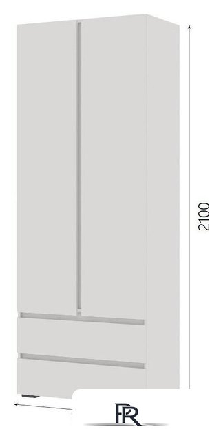 Шкаф распашной Стендмебель Хелен ШК 01 2-х створчатый (белый/белый) - Изображение №3 — Интернет-магазин ПроЗаказ