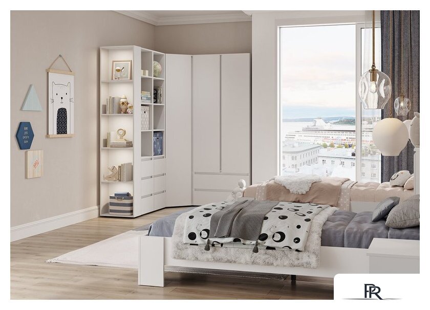 Шкаф распашной Стендмебель Хелен ШК 01 2-х створчатый (белый/белый) - Изображение №4 — Интернет-магазин ПроЗаказ