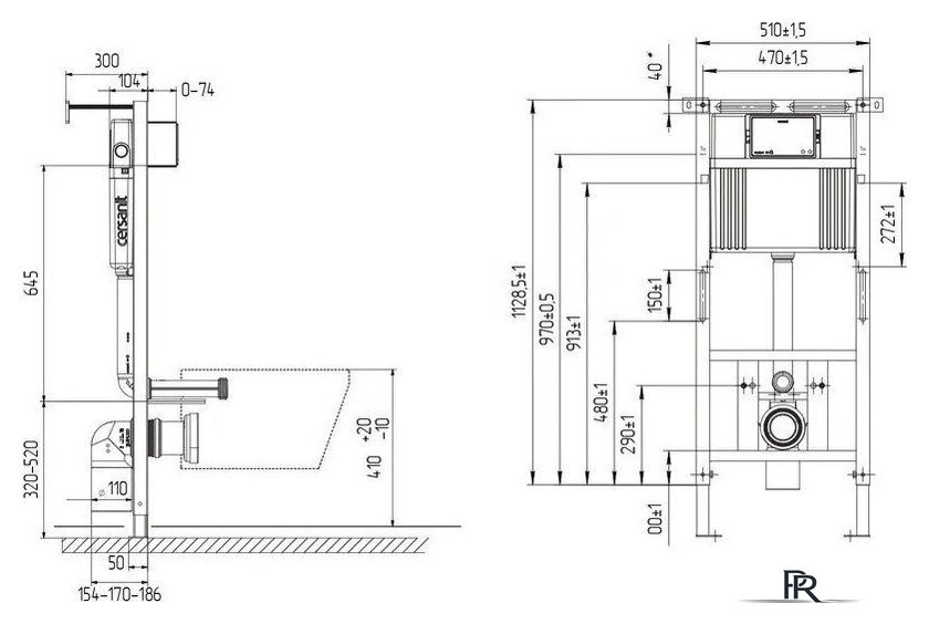 Инсталляция для унитаза Cersanit Aqua Prime М 50 68179 - Изображение №9 — Интернет-магазин ПроЗаказ