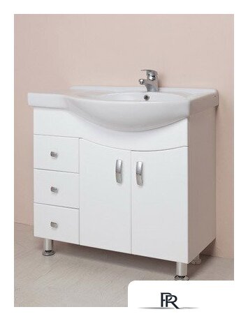  Onika Тумба под умывальник Эльбрус 82.10 крыло справа (белый) 108202 - Изображение №2 — Интернет-магазин ПроЗаказ