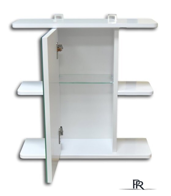  Гамма Шкаф с зеркалом для ванной 54.10 (белый, левый) - Изображение №2 — Интернет-магазин ПроЗаказ