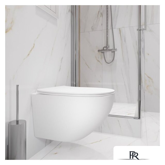 Унитаз подвесной Lauter Sulzdorf с микролифтом и кнопкой смыва 219703F (белый/сатин) - Изображение №18 — Интернет-магазин ПроЗаказ