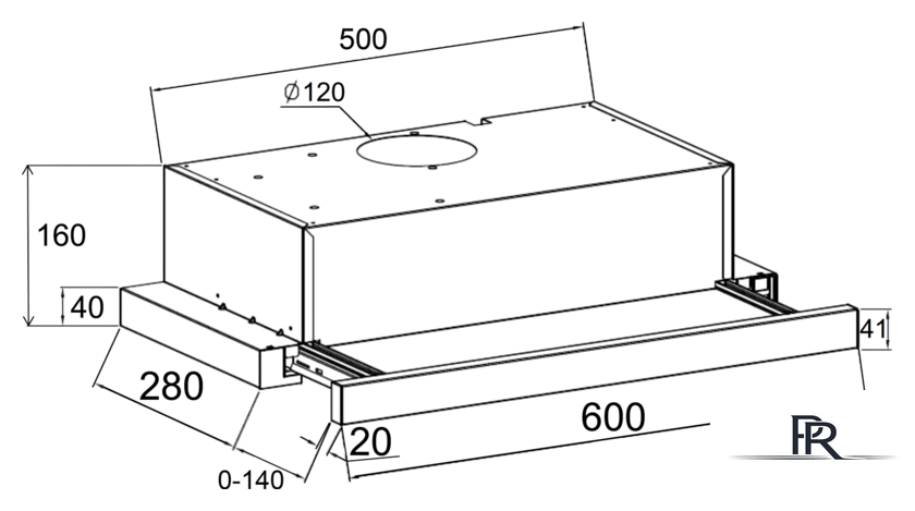 Кухонная вытяжка LEX Hubble 600 (черный) - Изображение №2 — Интернет-магазин ПроЗаказ