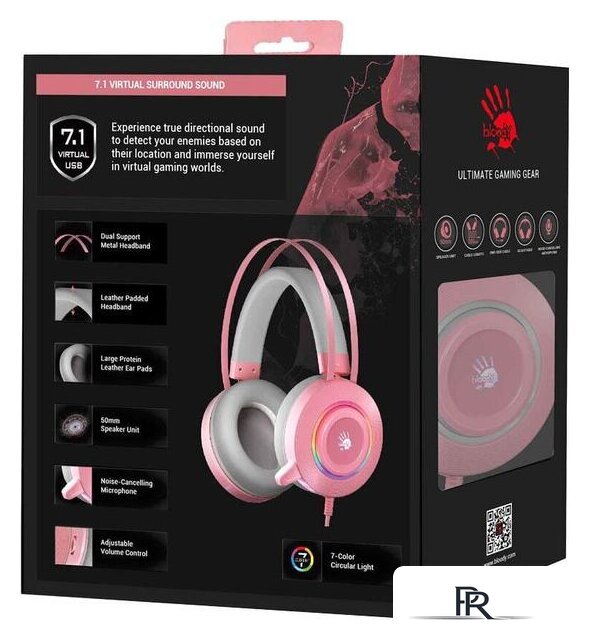 Наушники A4Tech Bloody G521 (розовый) - Изображение №4 — Интернет-магазин ПроЗаказ