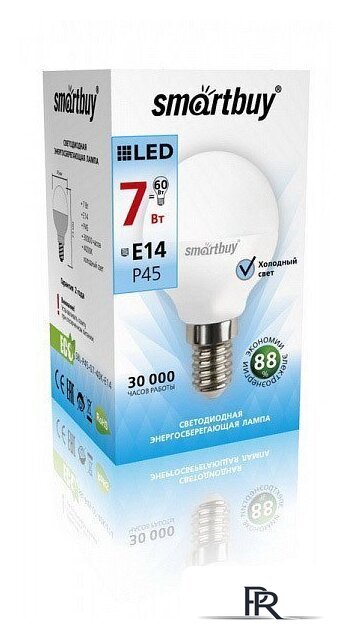Светодиодная лампочка SmartBuy P45 E14 7 Вт 4000 К [SBL-P45-07-40K-E14] - Изображение №2 — Интернет-магазин ПроЗаказ