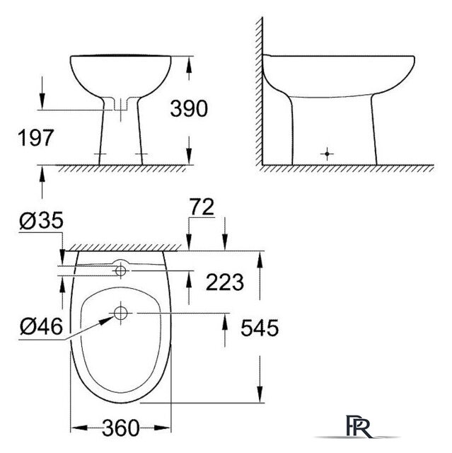Биде Grohe Bau 39432000 - Изображение №2 — Интернет-магазин ПроЗаказ