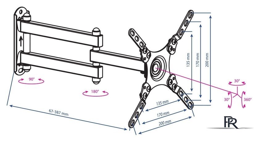 Кронштейн для телевизора Kromax DIX-13 (черный) - Изображение №9 — Интернет-магазин ПроЗаказ