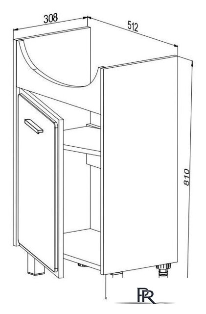  СанитаМебель Тумба под умывальник Этна 67.550 - Изображение №2 — Интернет-магазин ПроЗаказ