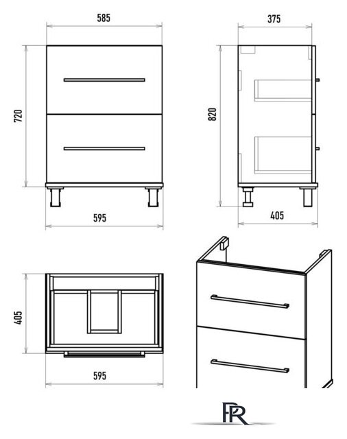  Misty Тумба под умывальник Модерн 60 П-Мод07060-011Пр - Изображение №8 — Интернет-магазин ПроЗаказ