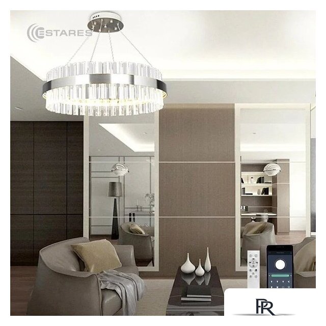 Подвесная люстра Estares Sofia 100W R-APP-500x1100-CHROME/CLEAR-220-IP20_Ч - Изображение №6 — Интернет-магазин ПроЗаказ
