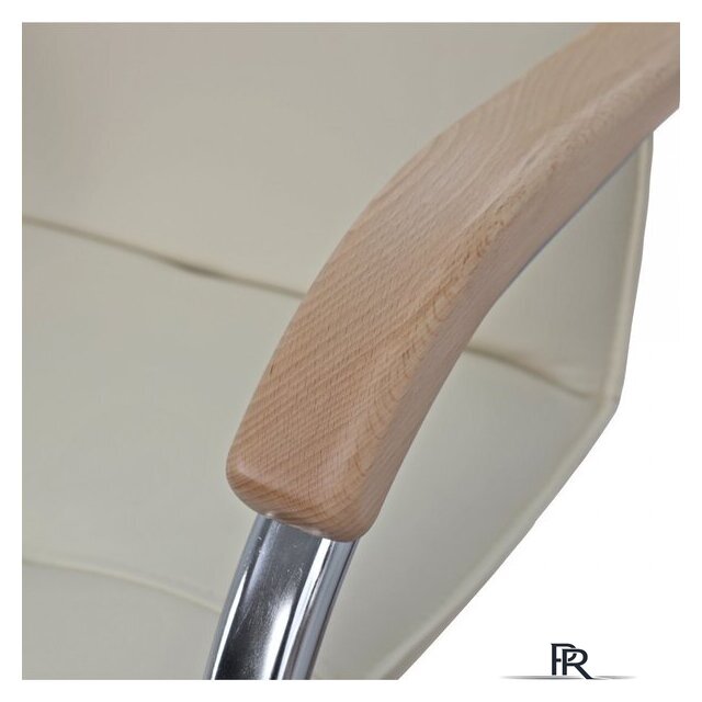 Офисный стул AksHome Samba (Pegasso крем/подлокотники дерево светлое) - Изображение №4 — Интернет-магазин ПроЗаказ