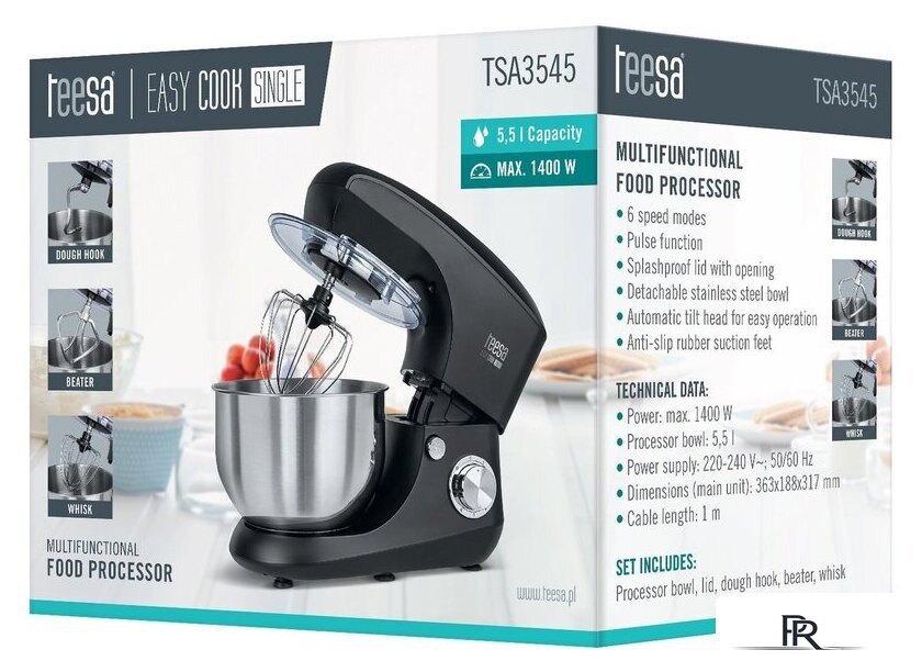 Планетарный миксер Teesa Easy Cook Single TSA3545B - Изображение №4 — Интернет-магазин ПроЗаказ