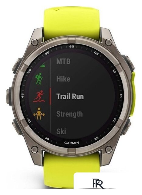 Умные часы Garmin Fenix 8 Solar, Sapphire 47мм (титановый серый с желтым ремешком) - Изображение №6 — Интернет-магазин ПроЗаказ
