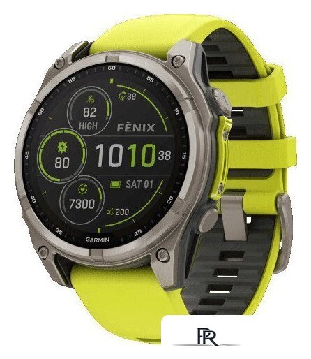Умные часы Garmin Fenix 8 Solar, Sapphire 47мм (титановый серый с желтым ремешком) - Изображение №1 — Интернет-магазин ПроЗаказ