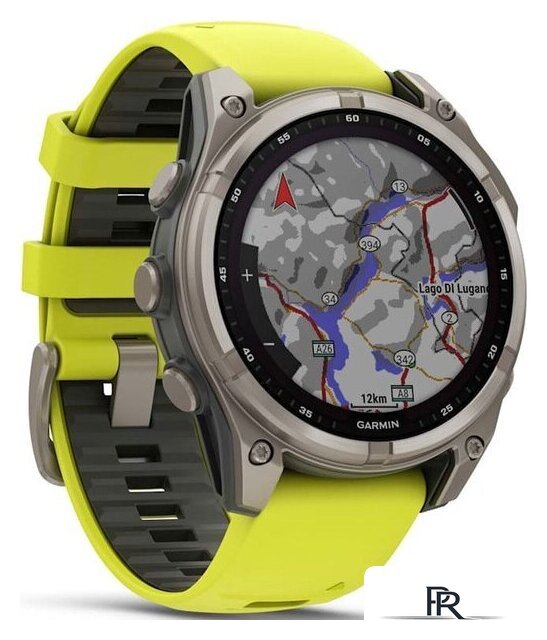 Умные часы Garmin Fenix 8 Solar, Sapphire 47мм (титановый серый с желтым ремешком) - Изображение №2 — Интернет-магазин ПроЗаказ