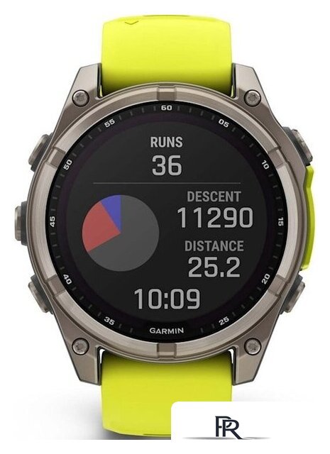 Умные часы Garmin Fenix 8 Solar, Sapphire 47мм (титановый серый с желтым ремешком) - Изображение №8 — Интернет-магазин ПроЗаказ