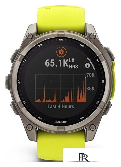 Умные часы Garmin Fenix 8 Solar, Sapphire 47мм (титановый серый с желтым ремешком) - Изображение №3 — Интернет-магазин ПроЗаказ