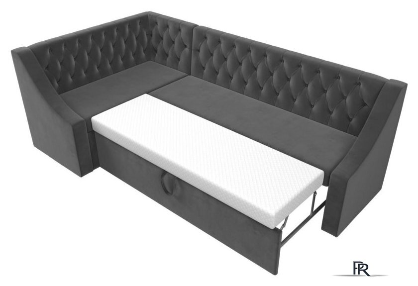 Угловой диван Лига диванов Мерлин левый 109428L (велюр, серый) - Изображение №6 — Интернет-магазин ПроЗаказ