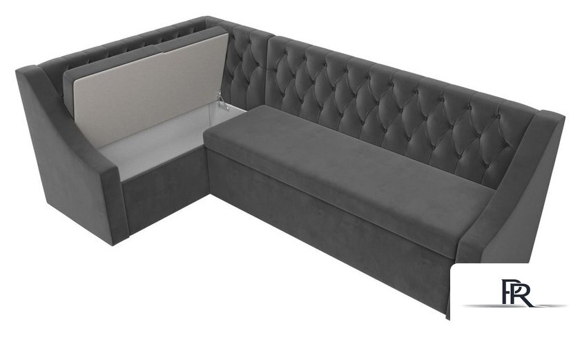 Угловой диван Лига диванов Мерлин левый 109428L (велюр, серый) - Изображение №7 — Интернет-магазин ПроЗаказ