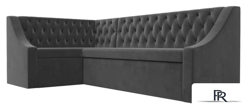 Угловой диван Лига диванов Мерлин левый 109428L (велюр, серый) - Изображение №3 — Интернет-магазин ПроЗаказ