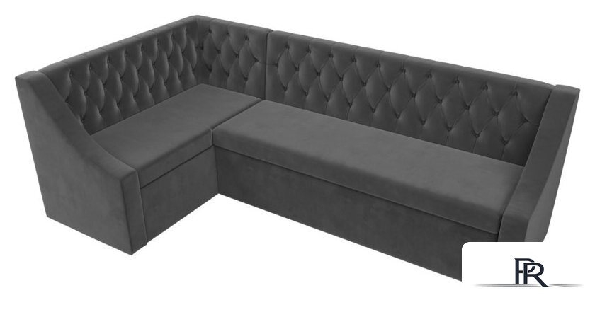 Угловой диван Лига диванов Мерлин левый 109428L (велюр, серый) - Изображение №5 — Интернет-магазин ПроЗаказ