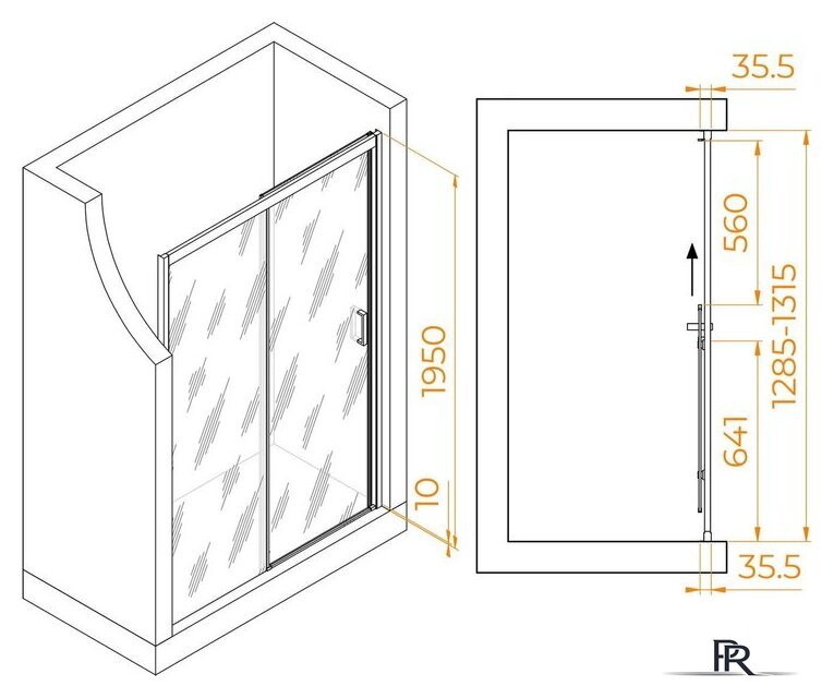 Душевая дверь RGW PA-017 R 350801713-21 - Изображение №6 — Интернет-магазин ПроЗаказ