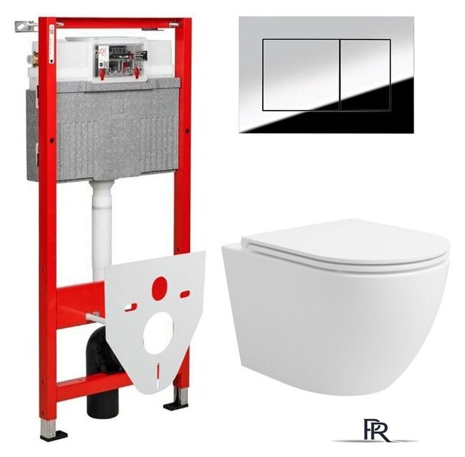 Унитаз подвесной Lauter Vortex 2110830 + TECE Kit 9400412 с кнопкой (хром) - Изображение №1 — Интернет-магазин ПроЗаказ