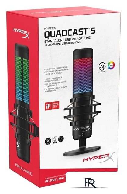 Проводной микрофон HyperX QuadCast S (черный) - Изображение №8 — Интернет-магазин ПроЗаказ
