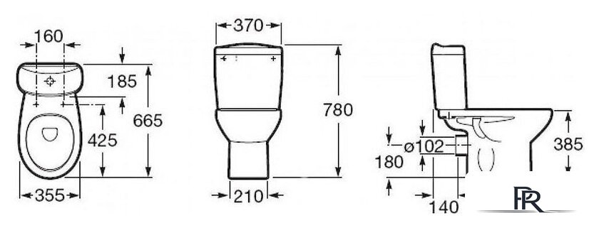 Унитаз напольный Roca Victoria 7342399000+734139Z000+ZRU8013900 - Изображение №4 — Интернет-магазин ПроЗаказ