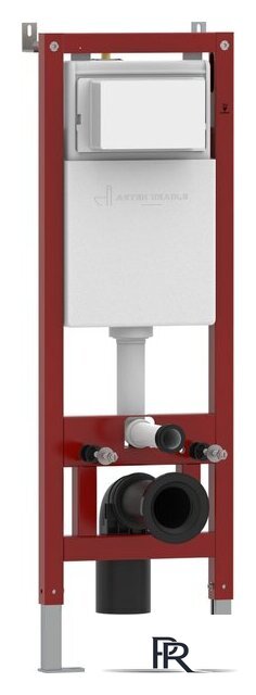 Унитаз подвесной Roxen Antares в комплекте с инсталляцией Asten Readle Zentralmodul AR0601-185CH с кнопкой (хром глянец) - Изображение №8 — Интернет-магазин ПроЗаказ