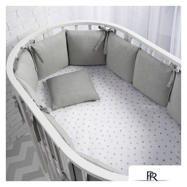 Бампер в кроватку Perina Soft Cotton СК1/4-05.13 (серо-оливковый) - Изображение №1 — Интернет-магазин ПроЗаказ